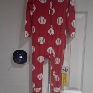 Birdie Bean Red Baseball Convertible Footie